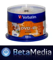 300 x Verbatim blank DVD-R 16x 4.7BG - FULL HUB Wide Printable DVD Discs