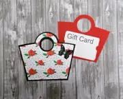 Gift Card Purse Red rose pattern Red, black, and white