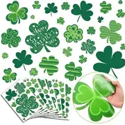 St Patricks Day Window Clings, 108 PCS Reusable Shamrock Decal Stickers Static