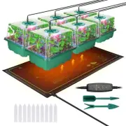 Seed Starter Kit with Grow Lights 72 Cells 3 Modes Heat Mat Humidity Domes