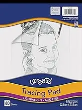 Pacon UCreate Tracing Pad, White, 9" x 12", 40 Sheets