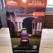 Joiedomi 6 Ft Halloween Inflatable Witch With Cauldron Inflatable With Projected