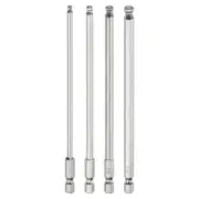 4pcs Ball End Hex Screwdriver Bit Set 3mm-6mm Magnetic 1/4" Hex Shank 6" Long