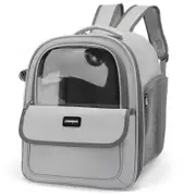 GGP Gray Pet Carrier Backpack Space Capsule Design For Cats & Small Dogs
