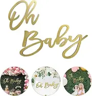 Wooden Baby Shower Sign with Gold Painted, Perfect Baby Shower Party Banner for Baby Shower Boy/Girl Decorations Gender Reveal Backdrop Party Photography Background
