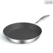 SOGA Stainless Steel Fry Pan 22cm Frying Pan Non Stick Interior