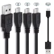 6inch/3FT/6FT/10FT USB Type-A Male to Micro B 5-pin Male 26/21AWG Cable [1 Pack]