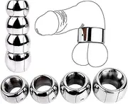 RTNPKLA BDSM stainless steel testicle stretcher testicle weight ball stretcher, 4 sizes to choose from cock ring scrotum pendant cock rings penis ring sex toy for men couples(M)