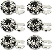 Rhinestone Button Covers, 2025 New Rhinestone Button Covers Snap On, No Sew Rhinestone Button Covers Clips Set, DIY Rhinestone Buttons for Clothing (black)