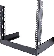 StarTech 8U 2-Post Desktop Open Frame Rack, Black, 19 Inch