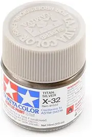 TAMIYA AMERICA 81532 X32 Mini Acrylic, Titanium Silver, 1/3 oz