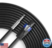 Yoico Pro 10 Feet Speakon to 1/4 Speaker Cable - 10 ft 12 Gauge Speakon to 1/