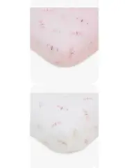 2 pcs Baby Nursery Crib Fitted Cot Sheet Set Pink white Butterflies