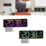 Large Wall Clock LED Display Wall Mounted Modern Date Week Electronic Clock
