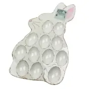 Begonia Market Shaped Easter Bunny Rabbit Melamine Egg or Deviled Eggs Holder