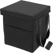 X AUTOHAUX Car Trash Can 1 Pc Garbage Bag Middle Seat Faux Leather Trash Bin Black 1 Pcs (S)