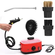 Handheld Steam Cleaner, 2500W High Pressure Steam Cleaner with 6 Speeds, 1500ML Tank, Portable Steamer Cleaning Machine with 3 Brush Heads, for Carpet,Upholstery, Car, Grout and Tile, Kitchen red
