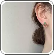 [Xduargs] Boho Daisy Flower Earrings Vintage Enamel Daisy Studs Earrings Tiny Bird Cute Earrings Minimalist Bird Flower Earrings Jewelry for Women, Zinc