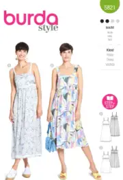 Burda 5821 Misses Dress Sewing Pattern Sizes 8-18 New! Great Summer Dress !!!