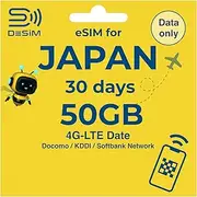 Japan eSIM 30 Days 50GB | DeSiM | Data ONLY | High-Speed Data（30 Days）, Multi-Network, QR Cord Easy Activation, Tethering, No Voice/SMS, Local Support, Prepaid SIM for Japan Travel eSIM