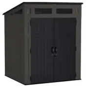Suncast Modernist Resin Storage Shed Outdoor Garden Store Cabin 7x6FT Peppercorn