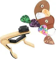 LIGHTAOTAO 1 Set Portable Guitar Capo Picks Set Includes Capo Guitar Picks Holder for Durable Design for Beginners Pros