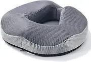 Memory Foam Seat Cushion,Donut Cushion Office Chair Cushion, Tailbone Hemorrhoid Cushion Pain Relief, with Non-Slip Bottom for Office, Gaming Desk Chairs (Grey)