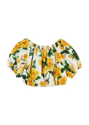 Dolce & Gabbana Kids Rose-print Cotton Poplin top (8-13 Years) - White - 10YR (10 Years) 10YR (10 years)