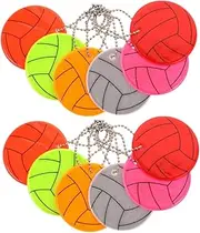 Abaodam 12Pcs Reflective Key Chain Pendants Volleyball Keychains for Students Reflectors for Backpacks for Night Riding Outdoor Activities Compact Lightweight Design