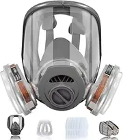 Full Face Mask.Reusable Full Face Mask,Safety Dust Face Cover Reusable,Provides Optimum Comfort and Wide Field of Vision,Cold flow Exhalation Valve Reduces heat and Moisture Buildup Inside the Mask