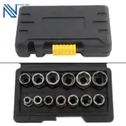 15PC Impact Bolt Nut Remover Extractor Socket Tool Set for Damaged Rusted Frozen