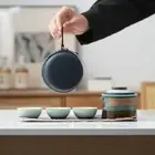 Portable Teapot and Tea Cup Set Ceramics Chinese Tea Set Tea Making