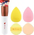 Foundation Brush with Makeup Sponges, Cosmetic Puff for Dry and Wet Use
