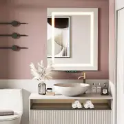 Bathroom Mirror with Led Lights, Bathroom Vanity Mirror 24X30Inch with Bluetooth