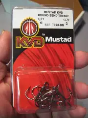 6 Mustad KVD Fishing Black Nickel Round Bend Hooks Size 2 TR78-BN