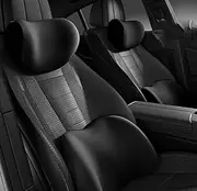 Car Headrest & Lumbar Support Cushion, Lumbar Support Pillow for Car, Ergonomic Car Seat Headrest & Lumbar Cushion, Car Lumbar Support Pillow and Car Neck Pillow Kit for Office Chair Car Seat (Black)