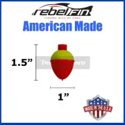 1" inch - PEAR - ORANGE & YELLOW - Fishing Bobber Float - 10 to 1000 Count Packs
