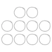 200pcs Ball Beads Chain 4.7" 2.4mm Diameter Metal Ball Connector Clasp, Silver