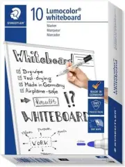 Staedtler Lumocolor Whiteboard Marker 351-3 with Bullet Tip - Blue, Pack of 10