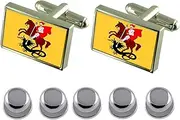 [Select Gifts] Shirt Dress Studs Marijampole City Lithuania Flag Cufflinks