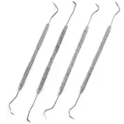 ToolTreaux Stainless Steel Double Ended Knurled Picks Hobby Craft Tools - 4pc