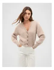 [Seed Heritage] Lofty Button Knit Cardigan in Brown