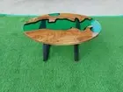 Green Epoxy Resin Coffee Table Top, Oval Epoxy Center Table Top, Decor