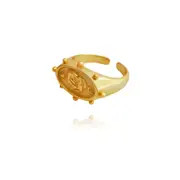 Culturesse Margaux Sterling Silver Adjustable Open Ring 18K Yellow Gold Plating