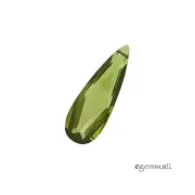 2 Cubic Zirconia Flat Pear Briolette Beads 7x18mm Olive Green #64825