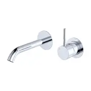 160mm Outlet Fienza Kaya Chrome/Matt White/Matt Black/Brushed Nickel/Gun Metal/Urban Brass Solid Brass Round Plates Up Basin/Bath Wall Mixer Set