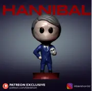 UNPAINTED Doctor Lecter - Hannibal Chibi Style 3D Printed Mini Figure BH