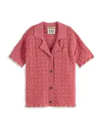 Scotch & Soda Girls' Scalloped Knitted Shirt - Little Kid, Big Kid