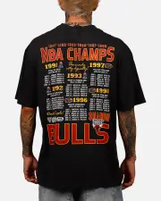 [MITCHELL & NESS] Mitchell & Ness Chicago Bulls Explode Champions T-shirt Overdyed Black - Size S S Overdyed Black