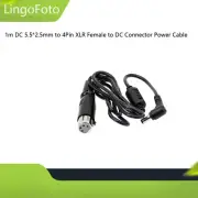 Angle Head 1m DC 5.5*2.5mm to 4Pin XLR Female to DC Power Cable for video Camera